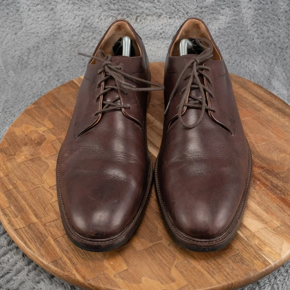 Cole Haan Mens 11 M Grand OS Oxford Brown Dress Shoes Plain Toe